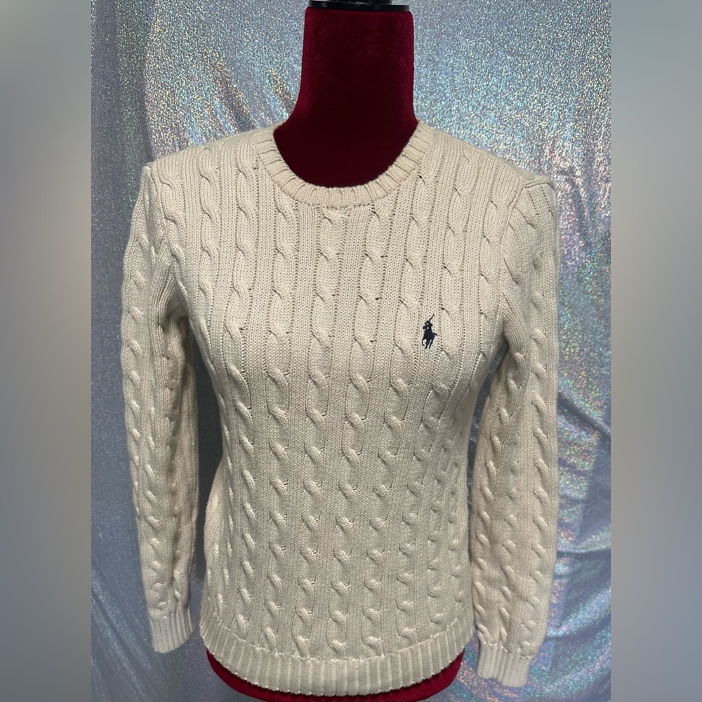 Ralph Lauren Cream Cable Knit Sweater
